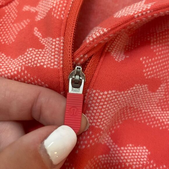 Lululemon Its Rulu Run Half Zip Heritage Camo Jacquard Pale Raspberry Pink Mist - Picture 12 of 13